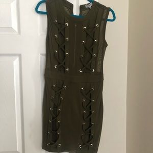 Olive Lace Up Dress size Large
